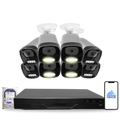 4MP 2K Nexus Smart-Light Bullet IP-Sicherheitskamerasystem mit Pro 16-Kanal PoE NVR & 4TB HDD