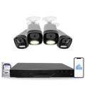 4MP 2K Nexus Smart-Light Bullet IP-Sicherheitskamerasystem mit Smart 8-Kanal PoE NVR & 2TB HDD