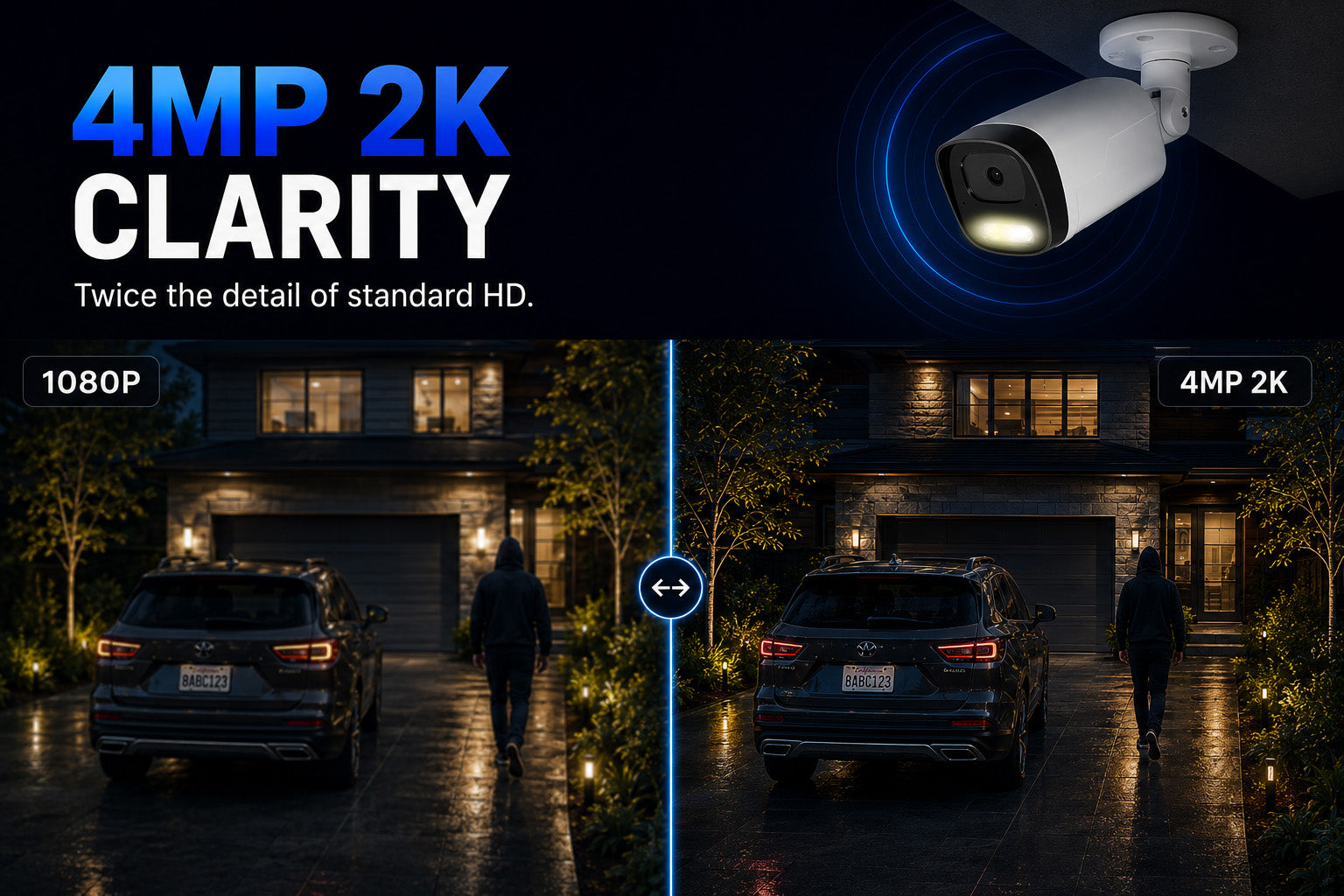4MP 2K Nexus Smart-Light Bullet IP-Sicherheitskamerasystem mit Pro 32-Kanal NVR & 6TB HDD