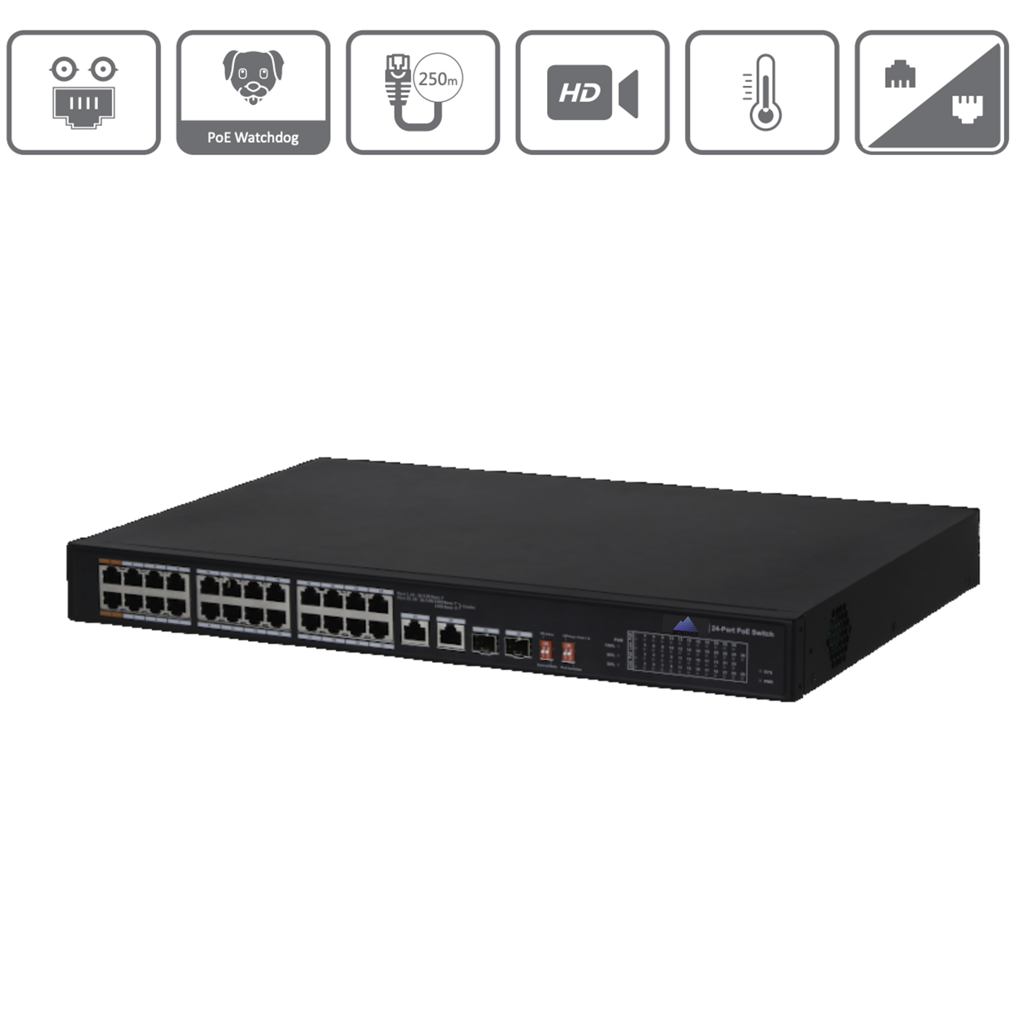 MAS26P240 | 24-Port-PoE+ Switch mit zwei Gigabit Uplink-Ports
