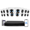 12MP 4K Nexus RGB Turret IP-Sicherheitskamerasystem mit Pro 32-Kanal NVR & 6TB HDD