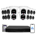 8MP 4K Nexus Smart-Light Turret IP-Sicherheitskamerasystem mit Pro 32-Kanal NVR & 6TB HDD