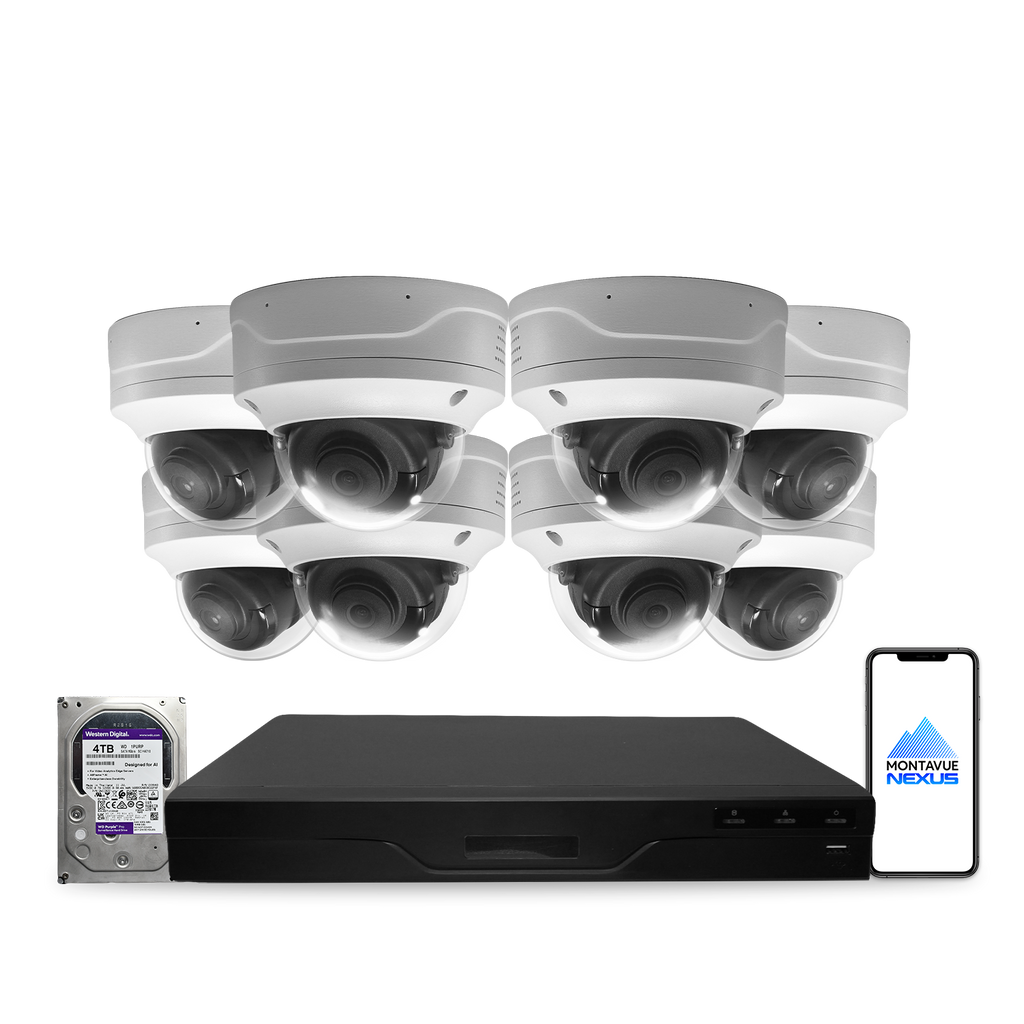 4MP 2K Nexus vandalismusgeschütztes Smart-Dome IP-Sicherheitskamerasystem mit Pro 16-Kanal PoE NVR & 4TB HDD