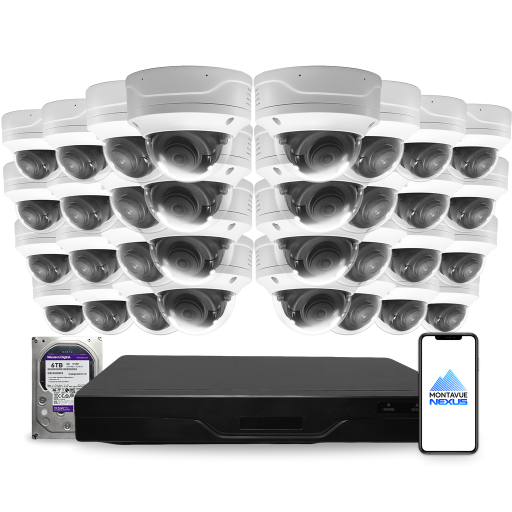 4MP 2K Nexus Smart Dome IP-Sicherheitskamerasystem mit Pro 32-Kanal NVR & 6TB HDD