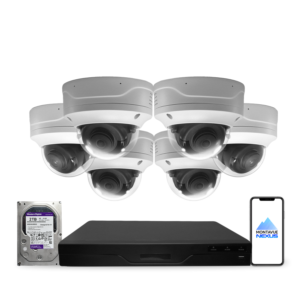 4MP 2K Nexus vandalismusgeschütztes Smart-Dome IP-Sicherheitskamerasystem mit Pro 8-Kanal PoE NVR & 2TB HDD