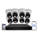 8MP 4K Nexus Aktive Abschreckung Turret IP-Sicherheitskamerasystem mit Pro 16-Kanal PoE NVR & 4TB HDD