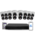 8MP 4K Nexus Aktive Abschreckung Turret IP-Sicherheitskamerasystem mit Pro 32-Kanal NVR & 6TB HDD
