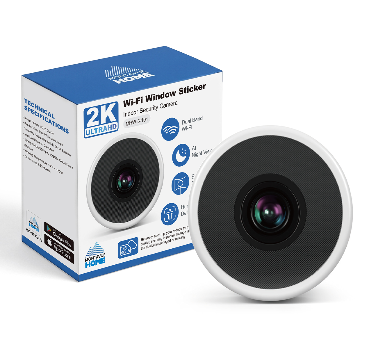 MHW-3-101 Montavue Home 3MP WLAN-Fenster-Sicherheitskamera