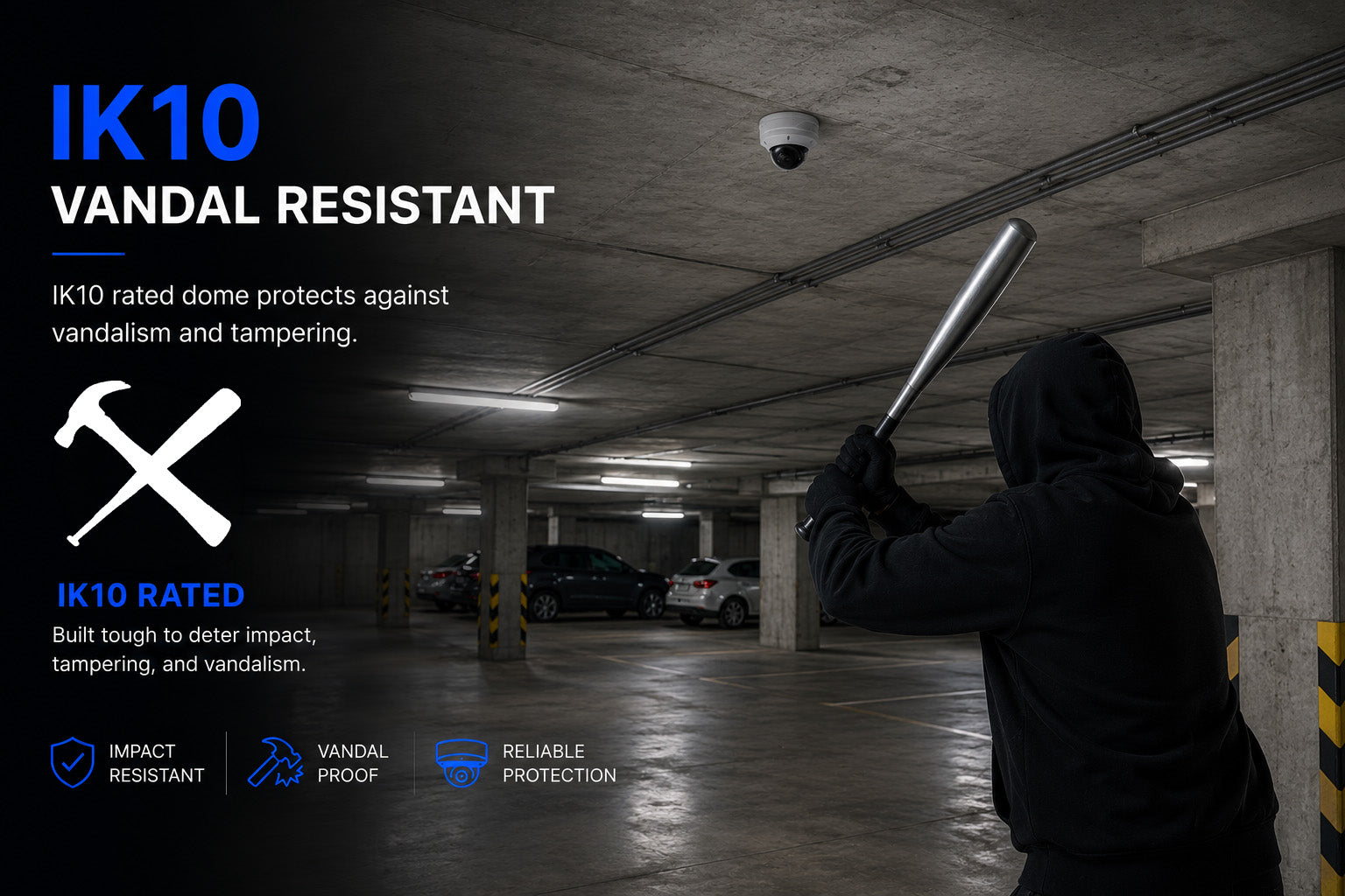 4MP 2K Nexus vandalismusgeschütztes Smart-Dome IP-Sicherheitskamerasystem mit 8-Kanal-PoE-NVR & 2TB-HDD